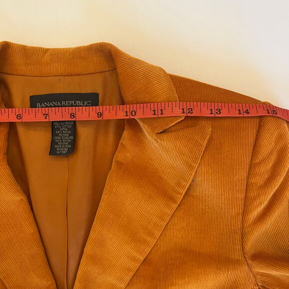 Vintage Banana Republic Corduroy Blazer Size 0 Pumpkin Orange Y2K - Picture 13 of 16